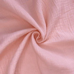 Ткань Муслин Жатый, цвет Нежно-Розовый (на отрез)  в Республика Коми