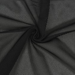 Трикотажная Сетка 75 г/м2, цвет Черный (на отрез)  в Республика Коми