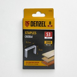 Denzel Скобы, 8 мм, для мебельного степлера, тип 53, 2000 шт.  в Республика Коми