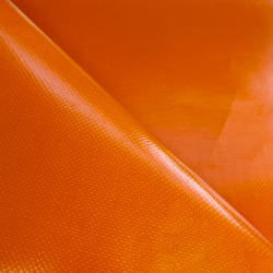 Тентовый материал ПВХ 450 гр/м2, Оранжевый (Ширина 160см), на отрез  в Республика Коми, 450 г/м2, 699 руб